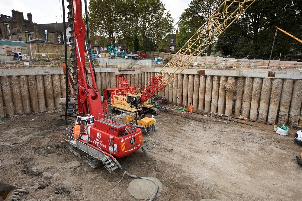 Retaining Wall Solution - Pears Building Project - Contiguous Piled Wall (3)