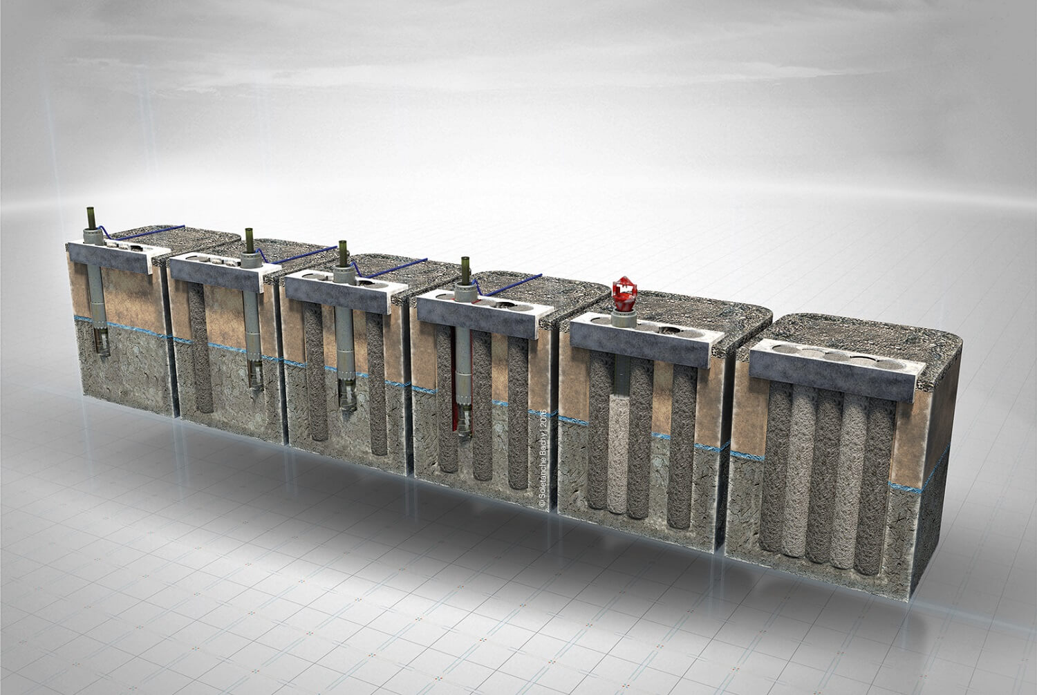 Retaining Wall Solution - Secant Piled Wall (CGI)