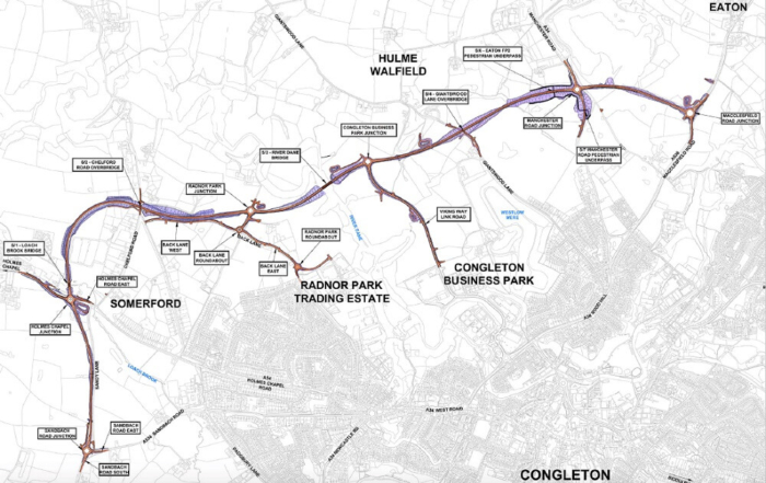 Insights - Bachy Soletanche Awarded Geotechnical Package On Congleton Link Road Project - Scheme Map